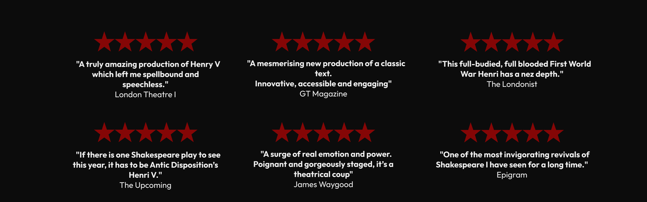 5 Stars Press Reviews  for Henri V
